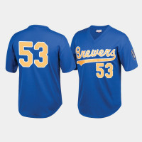 Men's Milwaukee Brewers #53 Royal Mesh Batting Practice Cooperstown Collection Jersey Men's Milwaukee Brewers #53 Royal Mesh Batting Practice Cooperstown Collection Jersey