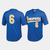 Men's Milwaukee Brewers #6 Royal Mesh Batting Practice Cooperstown Collection Jersey Men's Milwaukee Brewers #6 Royal Mesh Batting Practice Cooperstown Collection Jersey