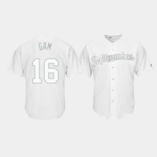 Milwaukee Brewers #16 Ben Gamel 2019 Players' Weekend Gam White Replica Jersey Men's