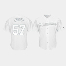 Milwaukee Brewers #57 Chase Anderson 2019 Players' Weekend Chaser White Replica Jersey Men's