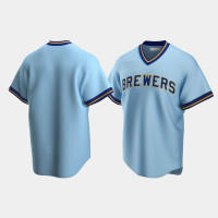 Milwaukee Brewers Powder Blue Cooperstown Collection Road Jersey Men's
