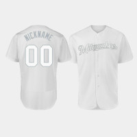 Men's Milwaukee Brewers Authentic #00 Custom 2019 Players' Weekend White Jersey Men's Milwaukee Brewers Authentic #00 Custom 2019 Players' Weekend White Jersey