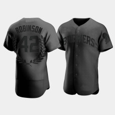 Men's Milwaukee Brewers Jackie Robinson #42 Black Award Collection Retired Number Jersey