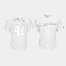 Milwaukee Brewers #41 Junior Guerra 2019 Players' Weekend Cabezon White Replica Jersey Men's
