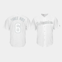 Milwaukee Brewers #6 Lorenzo Cain 2019 Players' Weekend Three Kid$ White Replica Jersey Men's