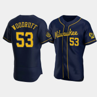 Brandon Woodruff Milwaukee Brewers 50th Anniversary Navy Authentic Alternate Jersey Brandon Woodruff Milwaukee Brewers 50th Anniversary Navy Authentic Alternate Jersey