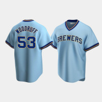 Brandon Woodruff Milwaukee Brewers Powder Blue Cooperstown Collection Road Jersey