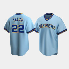 Christian Yelich Milwaukee Brewers Powder Blue Cooperstown Collection Road Jersey Christian Yelich Milwaukee Brewers Powder Blue Cooperstown Collection Road Jersey