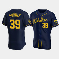Corbin Burnes Milwaukee Brewers 50th Anniversary Navy Authentic Alternate Jersey Corbin Burnes Milwaukee Brewers 50th Anniversary Navy Authentic Alternate Jersey