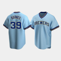 Corbin Burnes Milwaukee Brewers Powder Blue Cooperstown Collection Road Jersey