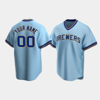 Custom Milwaukee Brewers Powder Blue Cooperstown Collection Road Jersey Custom Milwaukee Brewers Powder Blue Cooperstown Collection Road Jersey