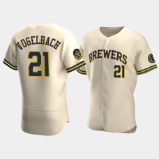 Daniel Vogelbach Milwaukee Brewers 50th Anniversary Cream Authentic Alternate Jersey Daniel Vogelbach Milwaukee Brewers 50th Anniversary Cream Authentic Alternate Jersey