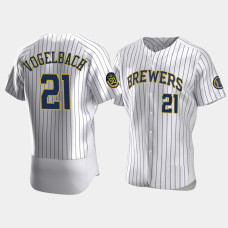 Daniel Vogelbach Milwaukee Brewers 50th Anniversary White Authentic Home Jersey Daniel Vogelbach Milwaukee Brewers 50th Anniversary White Authentic Home Jersey
