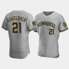 Daniel Vogelbach Milwaukee Brewers 50th Anniversary Gray Authentic Road Jersey Daniel Vogelbach Milwaukee Brewers 50th Anniversary Gray Authentic Road Jersey