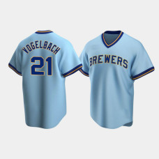 Daniel Vogelbach Milwaukee Brewers Powder Blue Cooperstown Collection Road Jersey Daniel Vogelbach Milwaukee Brewers Powder Blue Cooperstown Collection Road Jersey