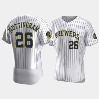 Jacob Nottingham Milwaukee Brewers 50th Anniversary White Authentic Home Jersey Jacob Nottingham Milwaukee Brewers 50th Anniversary White Authentic Home Jersey