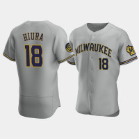 Keston Hiura Milwaukee Brewers 50th Anniversary Gray Authentic Road Jersey Keston Hiura Milwaukee Brewers 50th Anniversary Gray Authentic Road Jersey