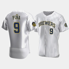 Manny Pina Milwaukee Brewers 50th Anniversary White Authentic Home Jersey Manny Pina Milwaukee Brewers 50th Anniversary White Authentic Home Jersey