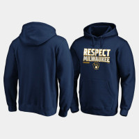Men's Milwaukee Brewers 2020 Postseason Navy Locker Room Pullover Hoodie Men's Milwaukee Brewers 2020 Postseason Navy Locker Room Pullover Hoodie