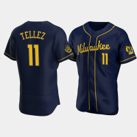 Milwaukee Brewers Rowdy Tellez Navy Authentic Alternate Jersey Milwaukee Brewers Rowdy Tellez Navy Authentic Alternate Jersey