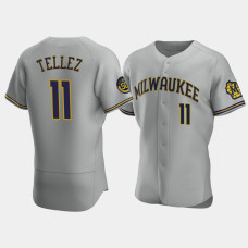 Milwaukee Brewers Rowdy Tellez Gray Authentic Road Jersey Milwaukee Brewers Rowdy Tellez Gray Authentic Road Jersey