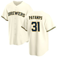 Joel Payamps #31 Milwaukee Brewers Home Jersey - Cream Limited