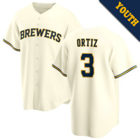 Joey Ortiz #3 Milwaukee Brewers Youth Home Jersey - Cream Limited