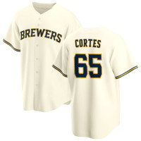 Nestor Cortes #65 Milwaukee Brewers Home Jersey - Cream Limited