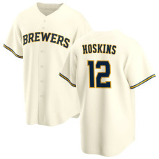 Rhys Hoskins #12 Milwaukee Brewers Home Jersey - Cream Replica Rhys Hoskins #12 Milwaukee Brewers Home Jersey - Cream Replica